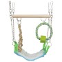 Іграшка для гризунів Trixie Підвісний міст Гамак з іграшками Дерево і мотузка 17 х 22 х 15 см (4011905062983)