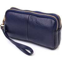 Сумка Vintage На два відділення з натуральної шкіри Синя (22089)