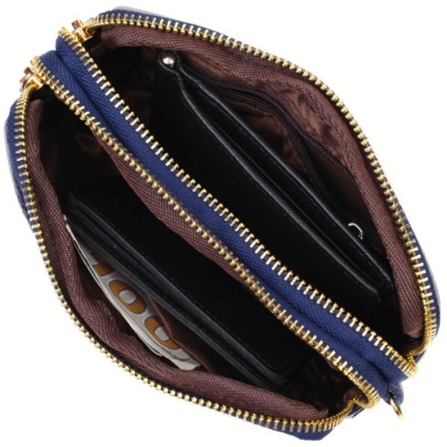 Сумка Vintage На два відділення з натуральної шкіри Синя (22089)