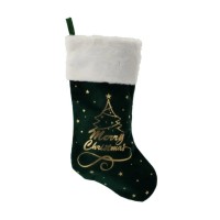 Прикраса декоративна Chomik шкарпетка новорічна декоративна 50 см, диз. ялинка, червона, зелена (5900779900202_1)