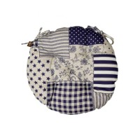 Подушка на стілець Прованс Печворк синій Господиня D-40 см (4823093451209)