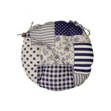 Подушка на стілець Прованс Печворк синій Господиня D-40 см (4823093451209)