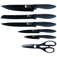 Набір ножів Bergner Osaka, з ножицями, 6 предметів (BG-9075-BK)