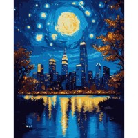 Картина по номерам Santi Чарівне місто 40х50 см LED підсвіт (956651)