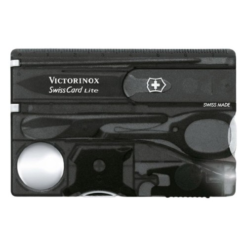 Мультитул Victorinox SwissCard Lite Transparent Black Blister (0.7333.T3B1)
