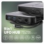 Порт-реплікатор AXAGON USB 3.2 Gen 2 (3.1 Gen 2) Type-C 9in1 hub, 10 Gbps. grey (HMC-UFO)