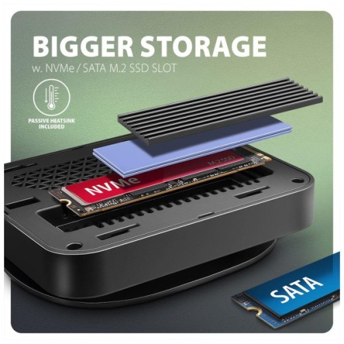 Порт-реплікатор AXAGON USB 3.2 Gen 2 (3.1 Gen 2) Type-C 9in1 hub, 10 Gbps. grey (HMC-UFO)