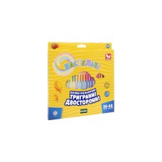 Олівці кольорові Школярик Тригранні Двосторонні Пастельні З точилкою 24 шт 48 кольорів (312120005-UA)