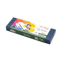 Акварельні фарби Rosa Gallery SPECTRUM, 14*2,5мл, з пензлем, кювета Індіго металевий пенал (4823098544760)