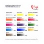 Акварельні фарби Rosa Gallery SPECTRUM, 14*2,5мл, з пензлем, кювета Індіго металевий пенал (4823098544760)