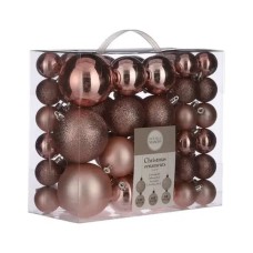 Ялинкова іграшка House Of Seasons Пластик 46 шт Кульки світло-рожеві (8718861797022)