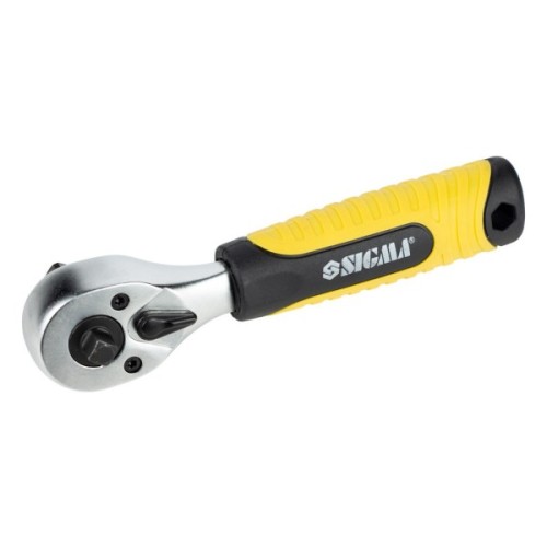 Тріскачка Sigma двостороння укорочена 1/4"-1/2" 145мм 72T CrV (6050251)