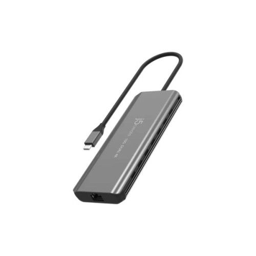 Концентратор J5create USB-C 7-in-1 2xHDMI + 2xUSB 3.2 + 1xRJ45 1000Mbps + PD100W + 3.5mm black (JCD398-N)