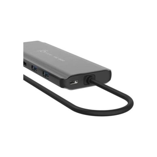 Концентратор J5create USB-C 7-in-1 2xHDMI + 2xUSB 3.2 + 1xRJ45 1000Mbps + PD100W + 3.5mm black (JCD398-N)