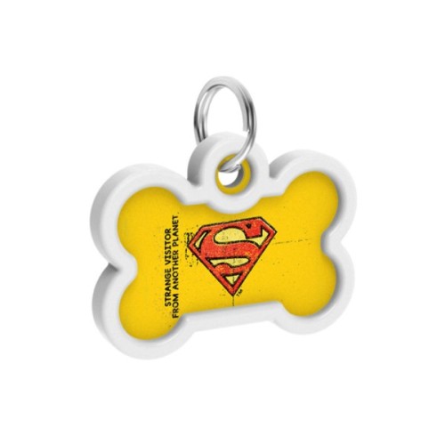 Адресник для тварин WAUDOG Smart ID з QR паспортом "Супермен вінтаж" кістка 40х28 мм (0640-1011)