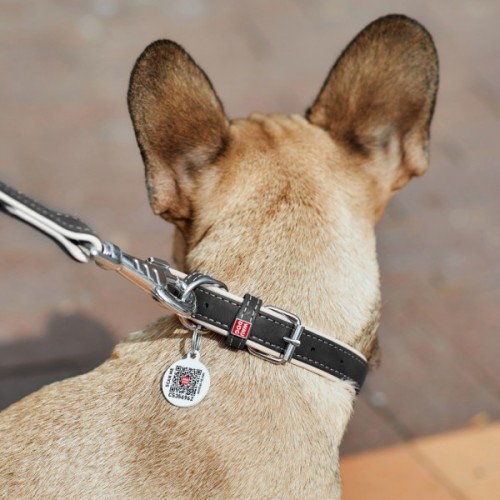 Нашийник для тварин WAUDOG Soft з QR паспортом XS Ш 15 мм Д 27-36 см чорний (7188)