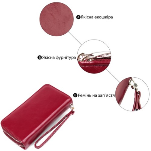 Гаманець Kivi З екошкіри Малиновий (19053)