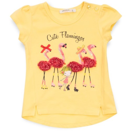 Футболка дитяча Breeze з фламінго і капрі (13490-98G-yellow)