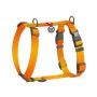 Шлея для собак WAUDOG Nylon Mono анатомічна H-подібна з QR паспортом, пластиковий фастекс, М помаранчева (54574)
