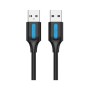 Дата кабель USB 2.0 AM/AM 1.0m black Vention (COJBF)