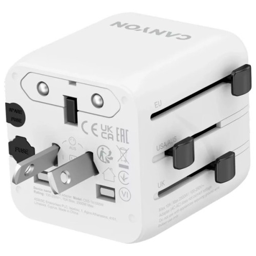 Перехідник Canyon Travel Adapter OnTour One EU/UK/US/AUS White (CNS-TA1005W)