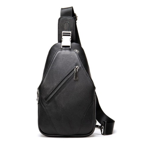 Сумка Vintage Слінг через плече в зернистій шкірі Чорна (20249)