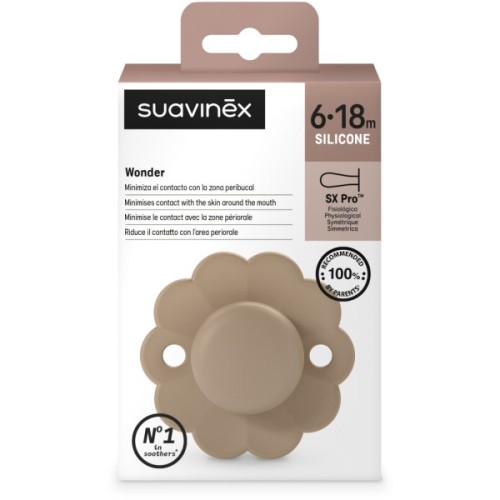 Пустушка Suavinex Wonder фізіологічна, 6-18 місяців, бежева (308384)