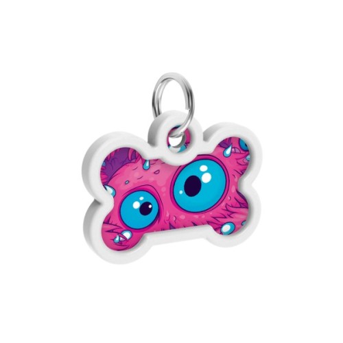 Адресник для тварин WAUDOG Smart ID з QR паспортом "Око монстра", кістка 40х28 мм (231-4049)