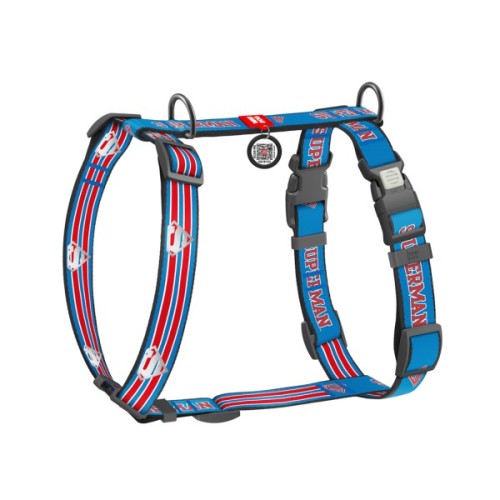 Шлея для собак WAUDOG Nylon H-подібна з QR-паспортом "Супермен Ретро", світловідбивна L (345-1082)