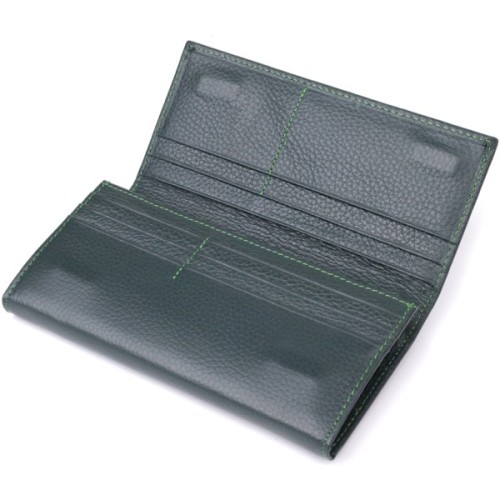 Гаманець ST Leather З натуральної шкіри Зелений (23086)