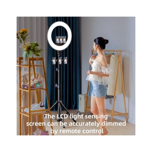 Набір блогера RTAKO LED лампа AR-GTB01-18S 18" digital display Ring Light (6942063218661)