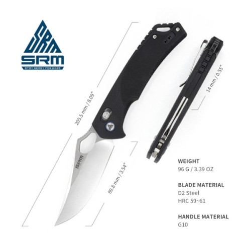 Ніж SRM Retriever 9202, Black G10, Satin (9202)