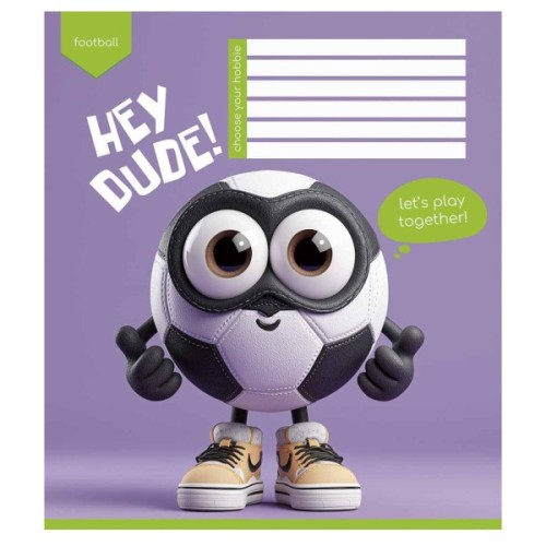 Зошит Школярик Hey dude 12 аркушів клітинка (012-3668K)