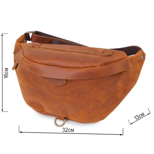 Сумка Vintage Шкіряна чоловіча вінтажна на пояс Коричнева (20371)