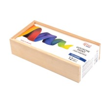 Гуашеві фарби Rosa Studio Classic 12 кольорів по 40 мл, дерев’яний пенал (4823098540625)