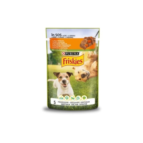 Вологий корм для собак Purina Friskies з куркою та морквою у підливці 85 г (8445290751065)