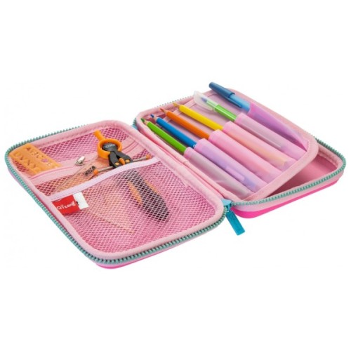 Пенал Cool For School 1 відділення з органайзером рожевий (QT-5627-Pink)