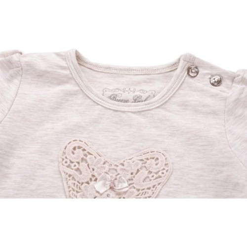 Кофта дитяча Breeze з мереживним серцем (7883-74G-beige)
