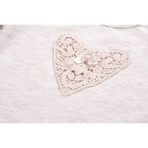 Кофта дитяча Breeze з мереживним серцем (7883-74G-beige)