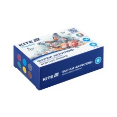 Акрилові фарби Kite Creative 6 металевих кольорів, 20 мл (K-273)