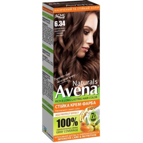 Фарба для волосся Acme Color Avena Naturals Стійка 6.34 - Caramel Chestnut (4823115503268)