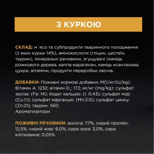 Вологий корм для кішок Purina Pro Plan Adult З куркою 85 г (8445290173218)