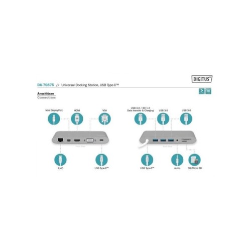 Порт-реплікатор Digitus USB-C, 11 Port (DA-70875)