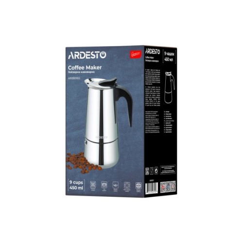Гейзерна кавоварка Ardesto Gemini Apulia 9 чашок (AR0809SS)