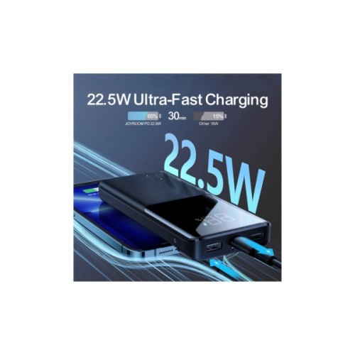 Батарея універсальна JOYROOM 10000mAh 22,5W PD, QC/3.0, 2*USB-A, USB-C In/Out, MicroUSB in, Black (JR-QP191)