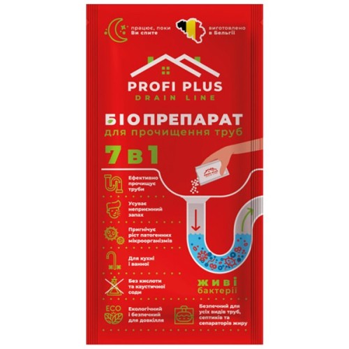 Засіб для прочищення труб Profi Plus Біопрепарат 35 г (5414528003798/5414528003781)