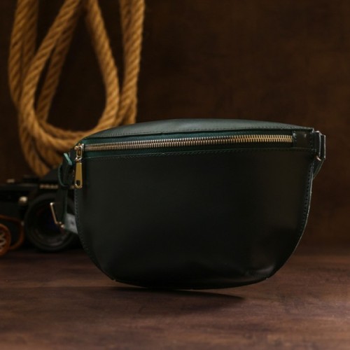 Сумка Shvigel Шкіряна на пояс Зелена (16390)