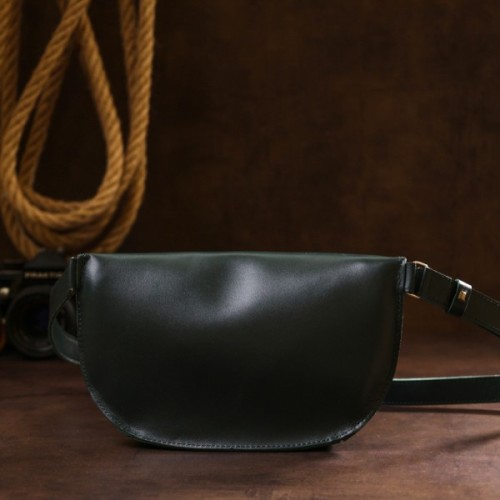 Сумка Shvigel Шкіряна на пояс Зелена (16390)