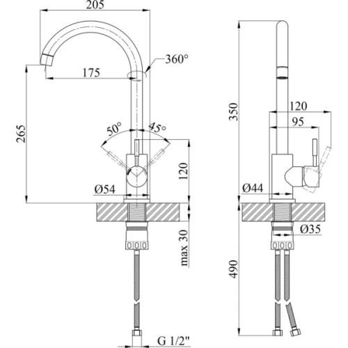 Змішувач Kroner Klassisch-GRA035 (CV023005)