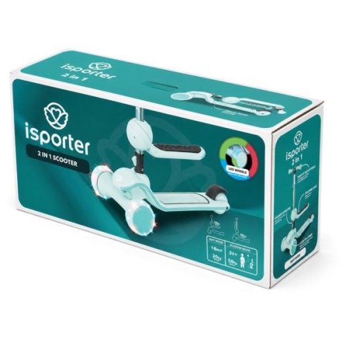 Самокат iSporter EVO 2в1 з сидінням зелений (M2_Green)